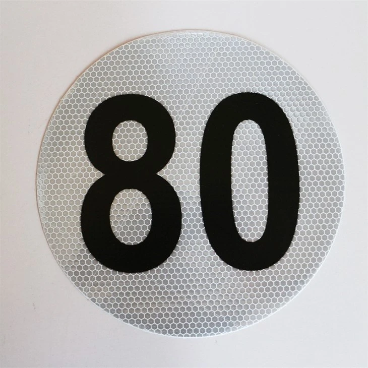 80 KM/H White Honeycomb Reflective Speed Limit Sticker